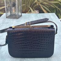 Borsa vintage marrone effetto cocco