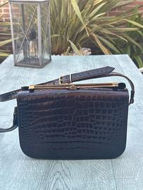 Borsa vintage marrone effetto cocco