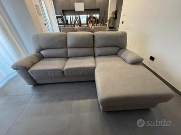 Divano-letto con penisola Grigio