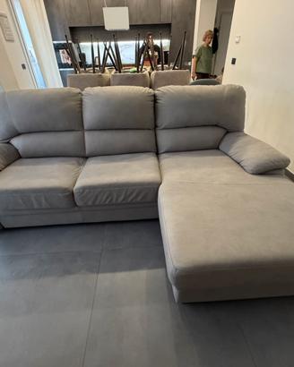 Divano-letto con penisola Grigio