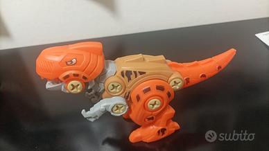 Tirannosauro rex arancione e grigio da assemblare 