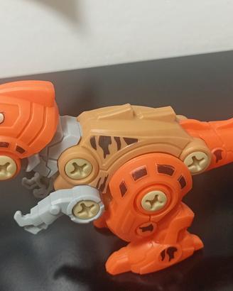 Tirannosauro rex arancione e grigio da assemblare 