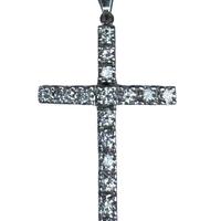 Pendente a croce oro bianco 18 kt e diamanti