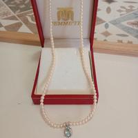 girocollo perle/oro18kt/ topazio 