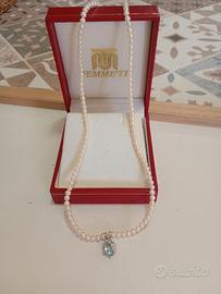 girocollo perle/oro18kt/ topazio 