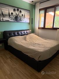 letto contenitore nero ecopelle