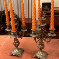 Antica coppia di candelabri