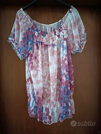 Top maniche corte fantasia pois