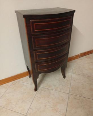 Comodino tondo in noce
