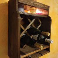 mobile cantina vino in legno massello fatto a mano