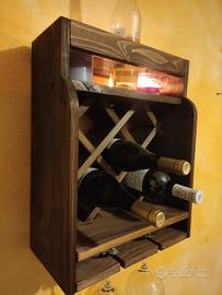 mobile cantina vino in legno massello fatto a mano