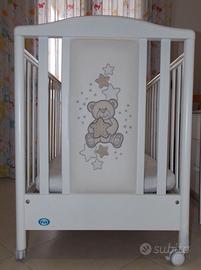 Lettino Culla Letto Bambino Pali Con Materasso