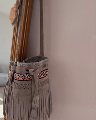 Borsa colombiana in pelle scamosciata
