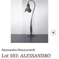 lampada in ferro battuto Liberty primi 900