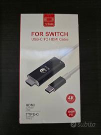 cavo HDMI per Nintendo Switch USB-C 4K 100W NUOVO