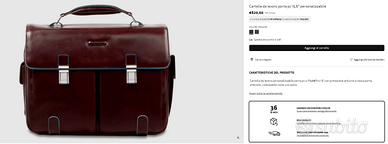 PIQUADRO borsa professionale da lavoro porta PC