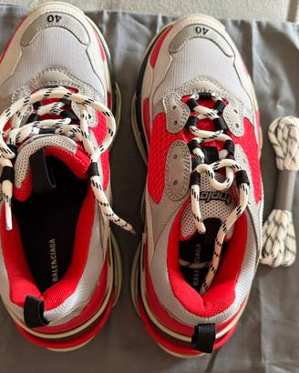 Balenciaga Triple S donna grigio rosso 524039