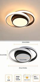 plafoniera lampadario led bianco nero