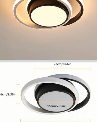 plafoniera lampadario led bianco nero