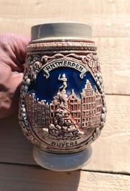 Boccale da Birra Vintage in Ceramica - "Antwerpen"