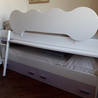 letto con secondo letto estraibile, scrivania estr