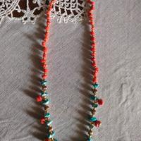 Collana di corallo e turchese 