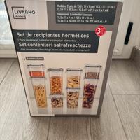 Set di 8 contenitori ermetici alimenti cucina