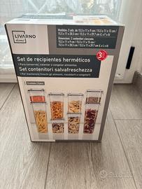 Set di 8 contenitori ermetici alimenti cucina