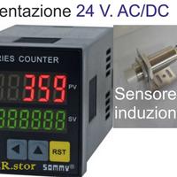 Contaimpulsi conta pezzi + sensore 24 VDC/AC