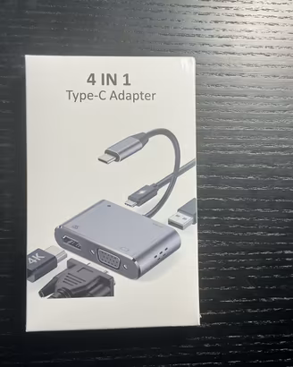 Hub USB-C 4 in 1 ZanBix – HDMI 4K, VGA, USB 3.0