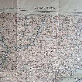 Carta geografica militare Chiavenna Lecco Lombardi