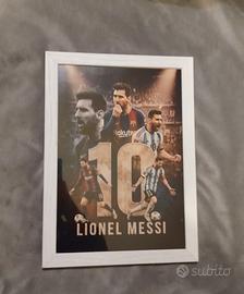 Poster Messi 30x21 con cornice fatto a mano