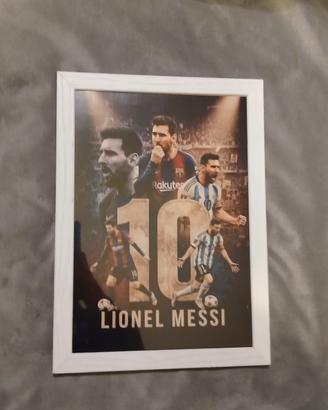 Poster Messi 30x21 con cornice fatto a mano