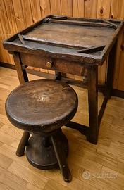 Tavolo e seggiolino in legno