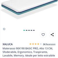 Materasso singolo memory foam 90x190