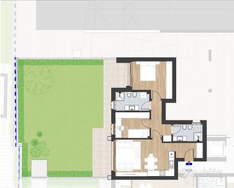 W1: Trilocale con giardino a Montagna