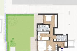 W1: Trilocale con giardino a Montagna