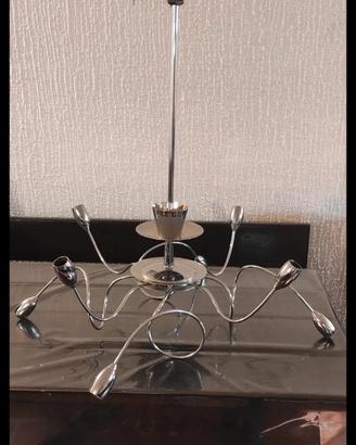 Lampadario moderno in acciaio inox