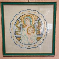 Quadro Madonna ricamo intaglio