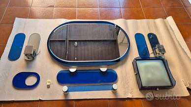 Set completo VECA anni '70 in vetro blu - Vintage