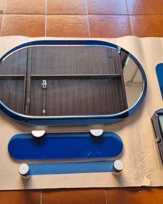 Set completo VECA anni '70 in vetro blu - Vintage