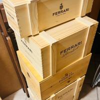 Casse vuote legno Ferrari Lunelli e Giulio