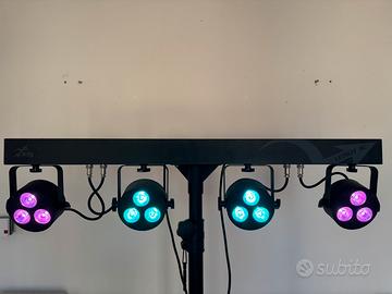Kit 4 proiettori da 3x6W led RGBW Full Color