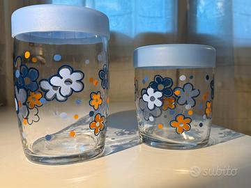 Set 2 barattoli in vetro decorati 🫙🫙