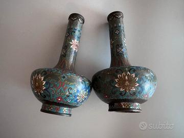 Coppia di vasi cinesi cloisonné XIX secolo