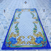 Tavolo in pietra lavica vietrese maiolicato a mano