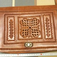 Borsa a tracolla in cuoio beige