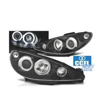 FARI PEUGEOT 206 98-08 ANGEL EYES CCFL FONDO NERO