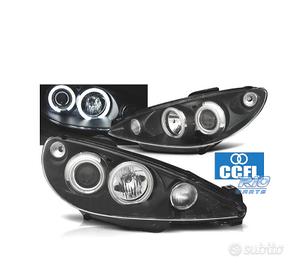 FARI PEUGEOT 206 98-08 ANGEL EYES CCFL FONDO NERO
