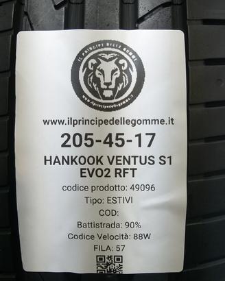 2 GOMME 205 45 17 HANKOOK A49096